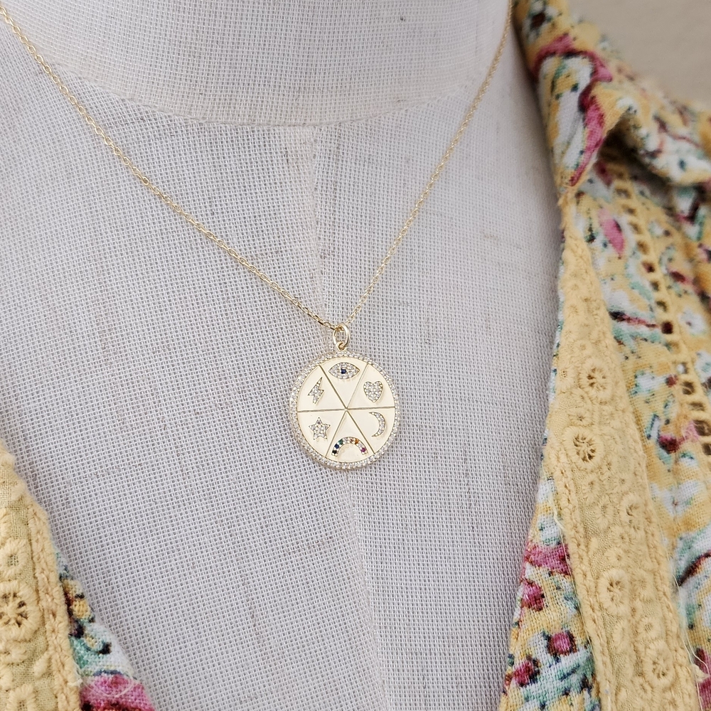 Celestial Pendant Medallion Gold Choker